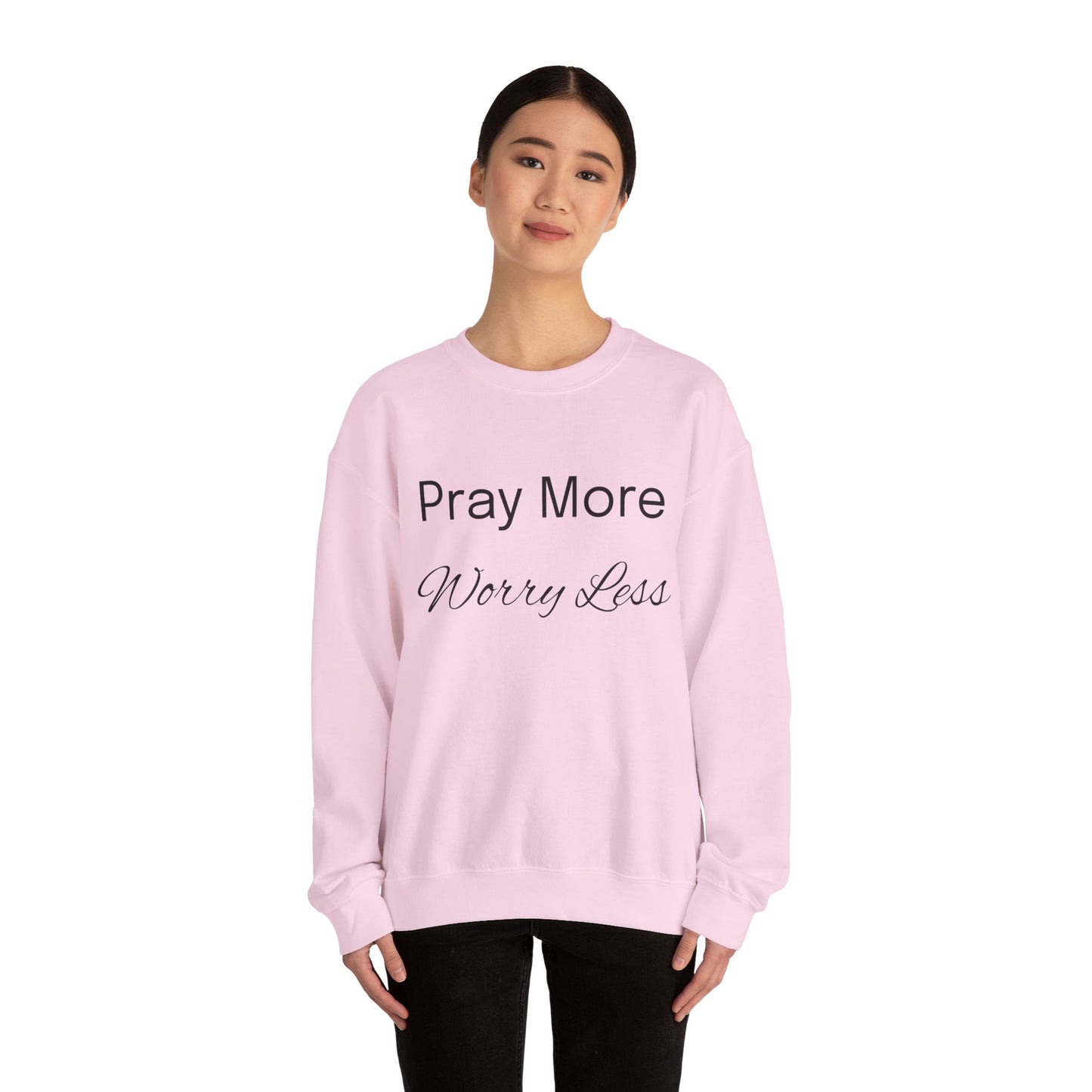 Pray More Light Colors Unisex Heavy Blend™ Crewneck Sweatshirt