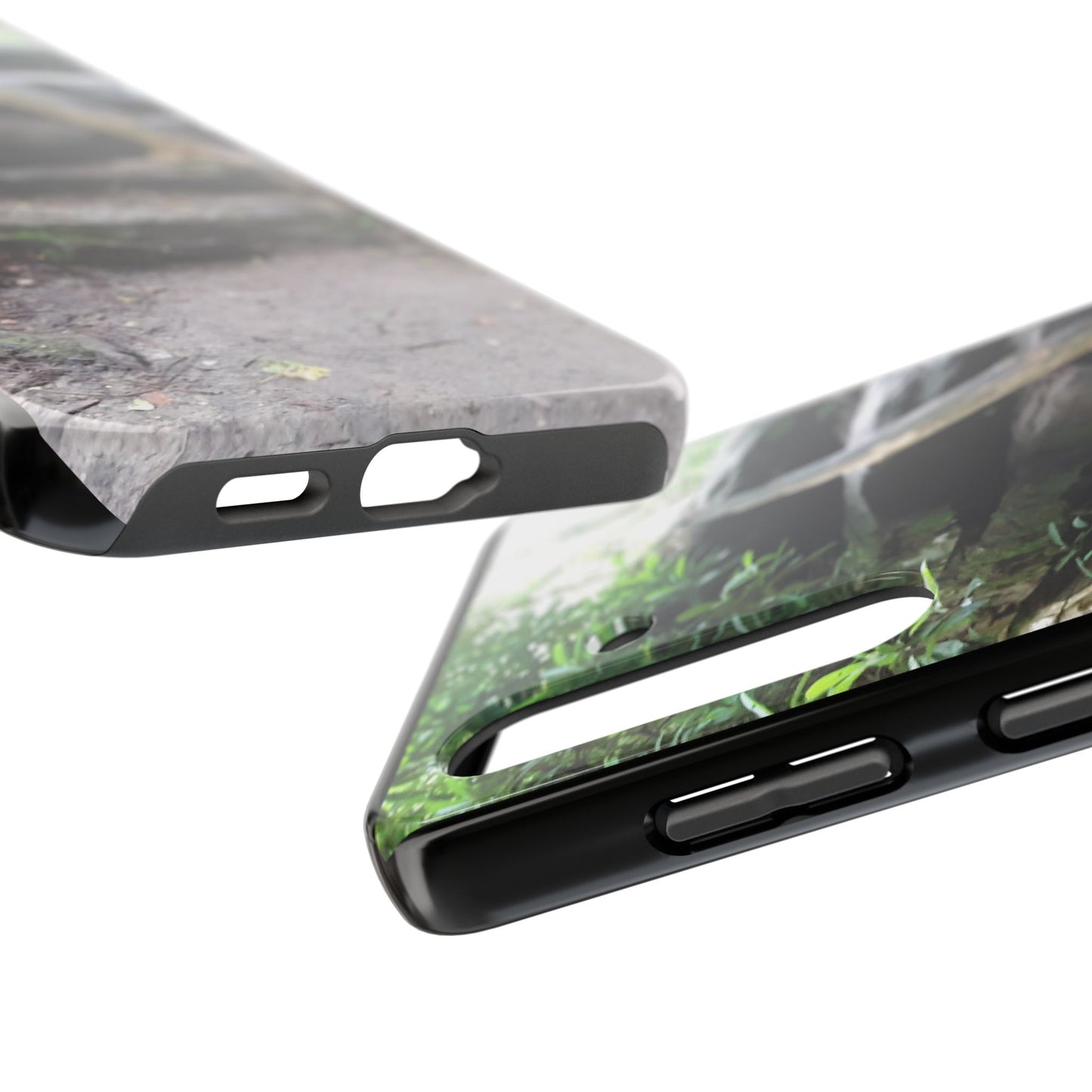 Forest Trail Tough Phone Case — Rugged Nature Phone Cover with Rock Steps Design