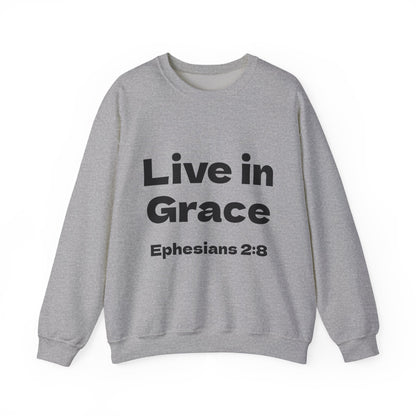 Live in Grace Inspirational Unisex Heavy Blend™ Crewneck Sweatshirt