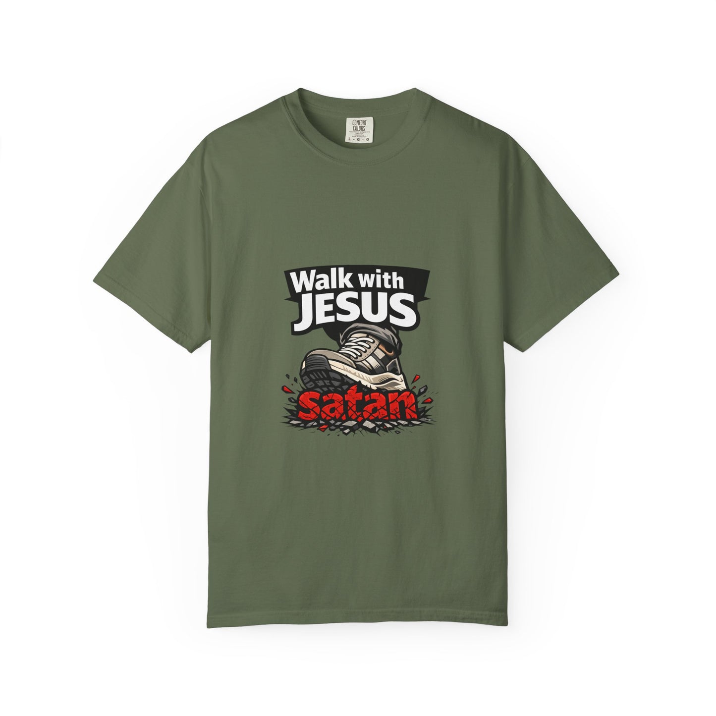 Walk with Jesus sneaker graphic T-shirt | Christian faith tee