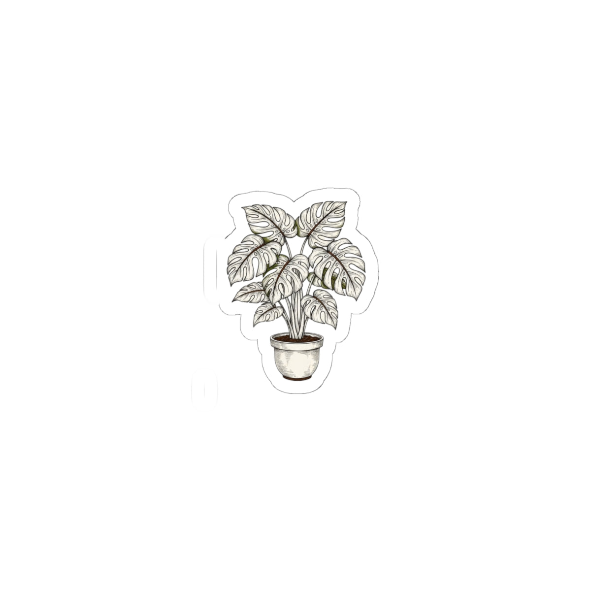 Moody Botanical Linework Plant Sticker | Herbarium Fine-Line Flora Kiss-Cut
