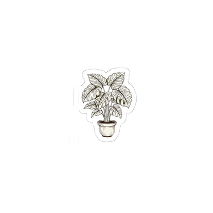 Moody Botanical Linework Plant Sticker | Herbarium Fine-Line Flora Kiss-Cut