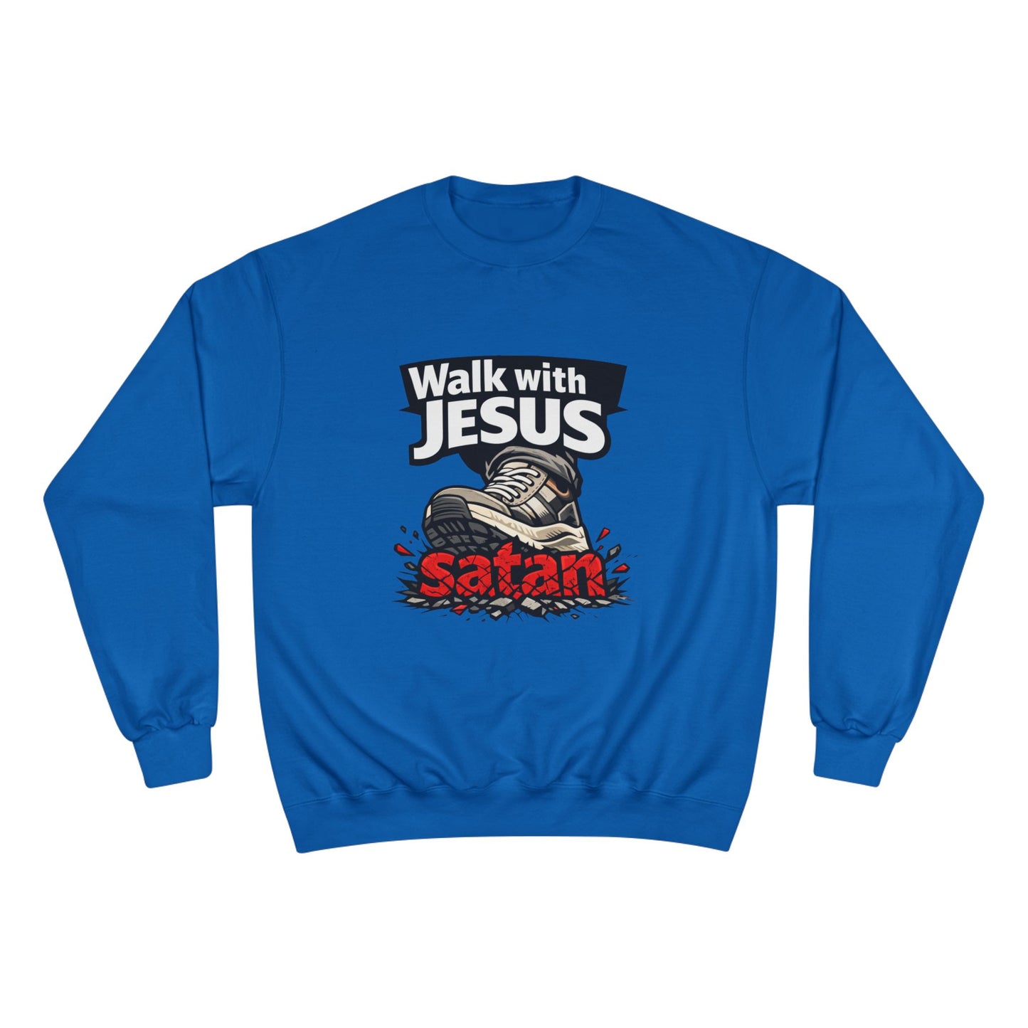 Walk with Jesus Light Colors Graphic Crewneck (Anti-Satan Design)