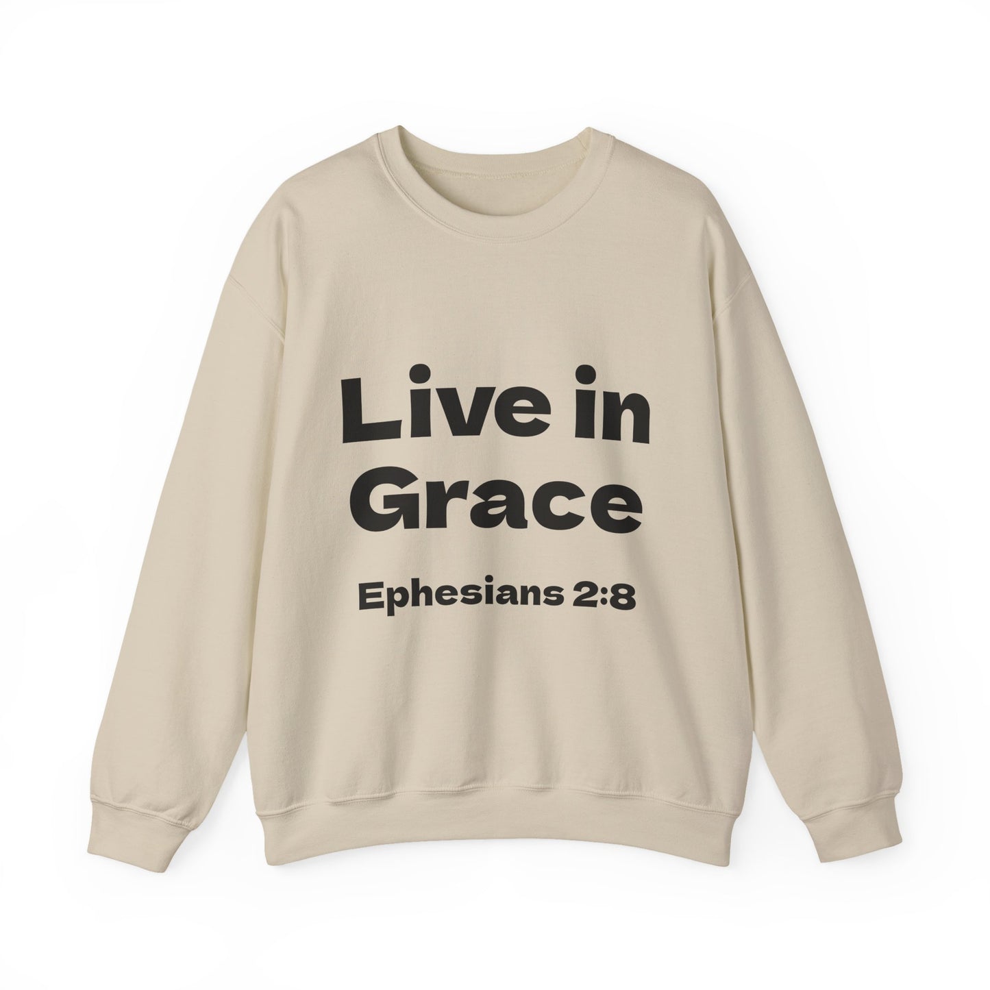 Live in Grace Inspirational Unisex Heavy Blend™ Crewneck Sweatshirt