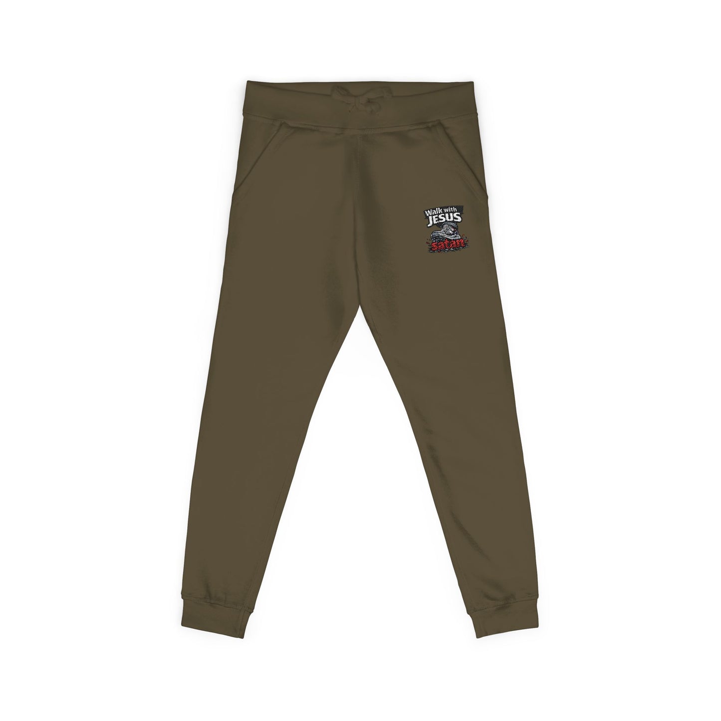 Embroidered Cozy Fleece Sweatpants — Minimal White Joggers