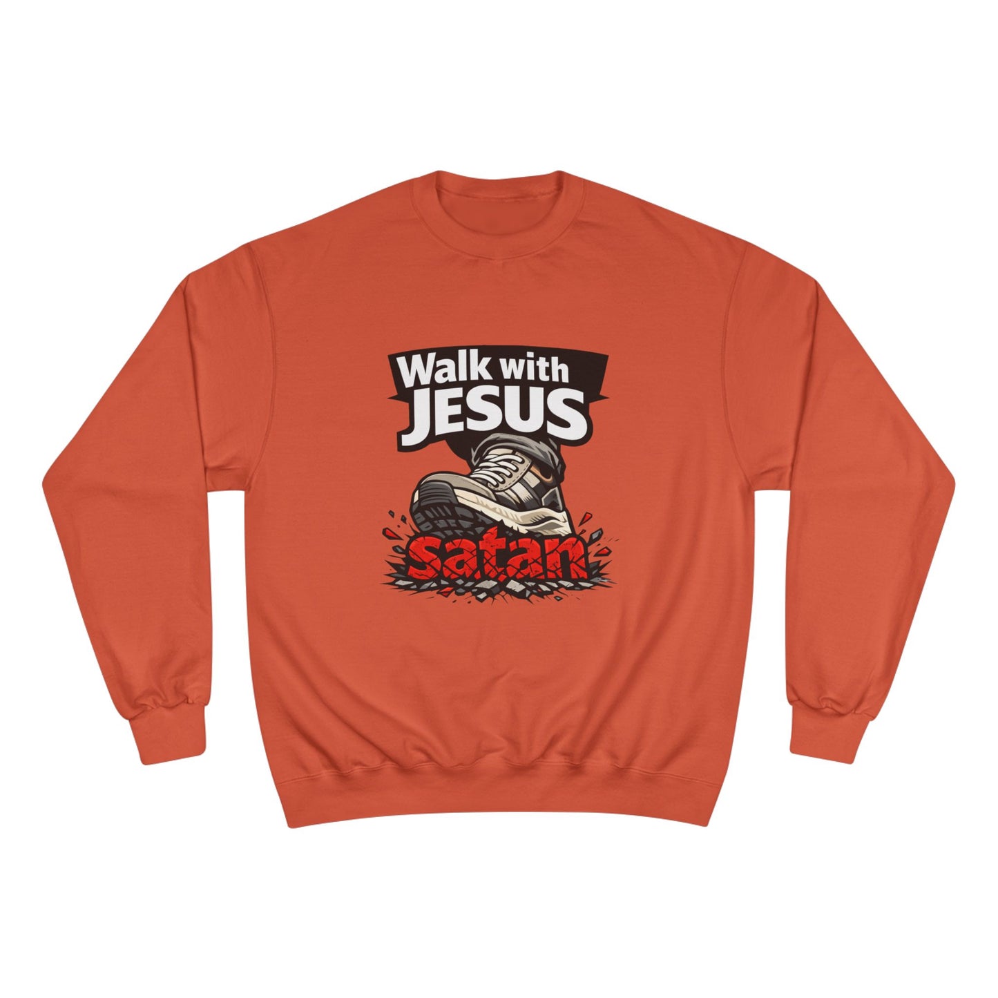 Walk with Jesus Light Colors Graphic Crewneck (Anti-Satan Design)