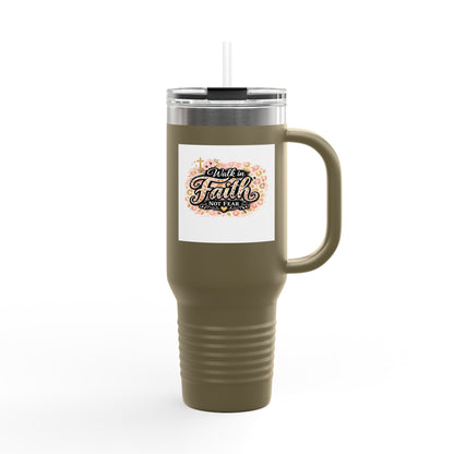 40oz Insulated Travel Mug — Faith Floral Design (Built on Faith)