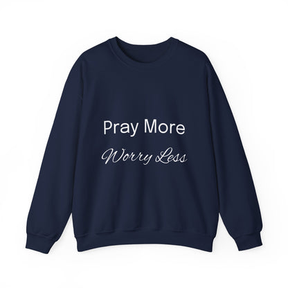 Pray More Dark Colors Unisex Heavy Blend™ Crewneck Sweatshirt