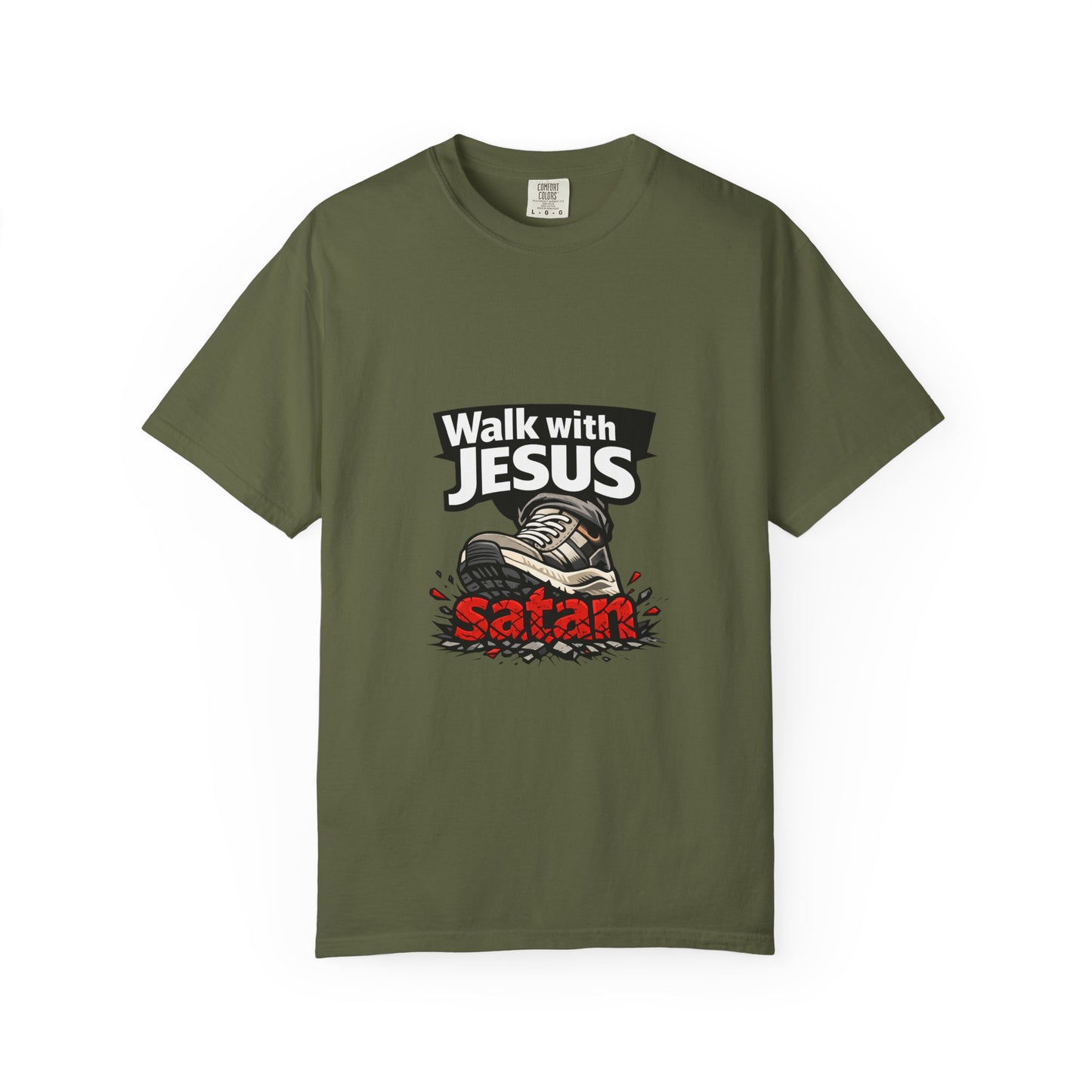 Walk with Jesus sneaker graphic T-shirt | Christian faith tee