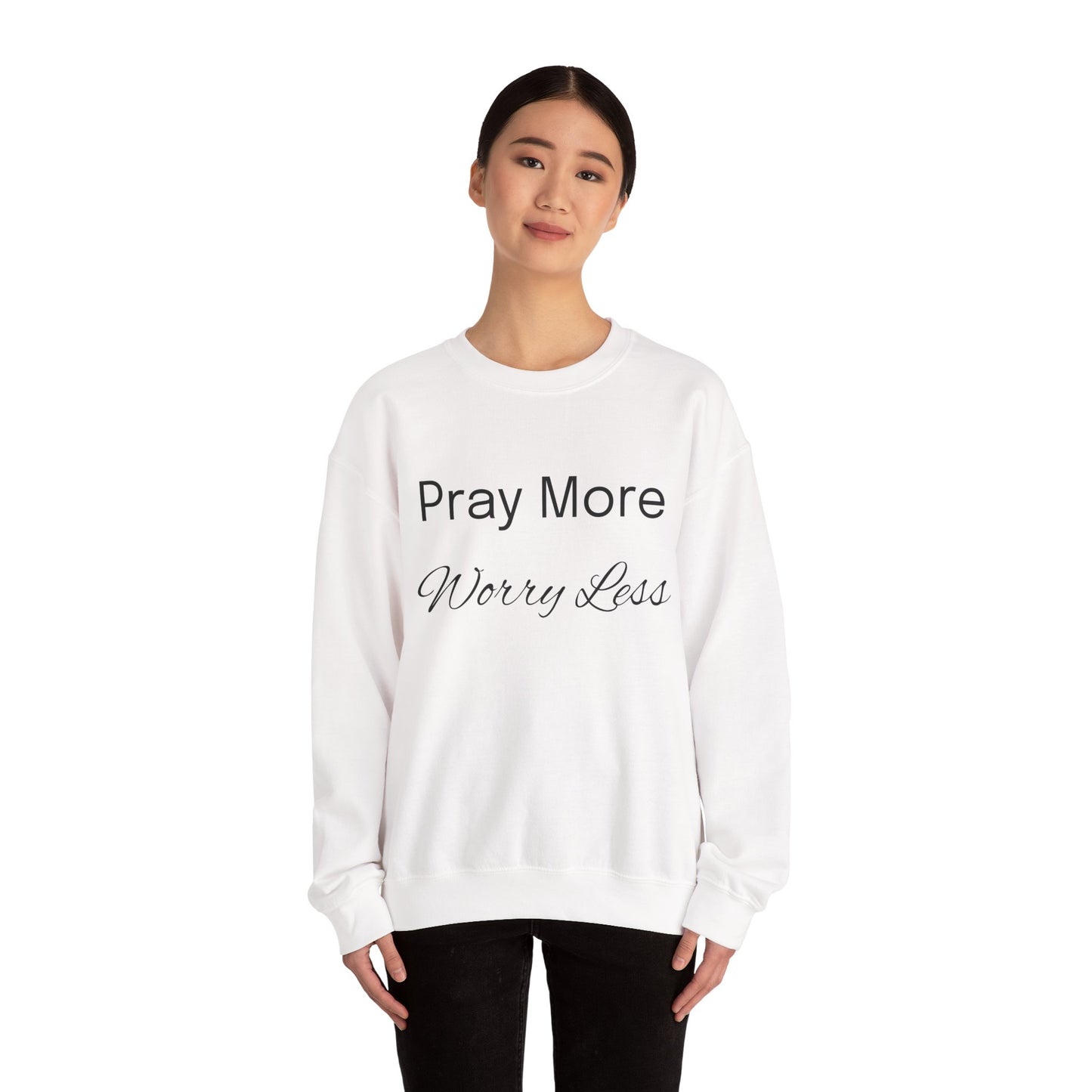 Pray More Light Colors Unisex Heavy Blend™ Crewneck Sweatshirt