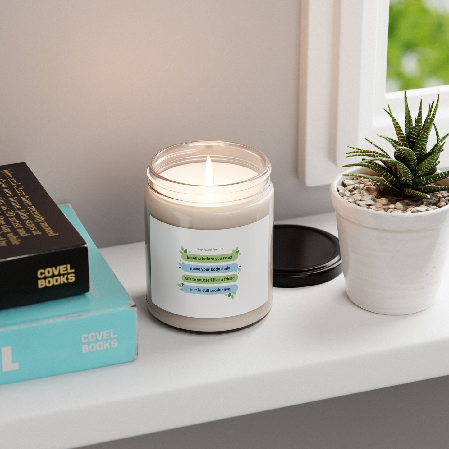 Tiny Rules for Life mantra candle | Soy Candle, minimalist self-care list