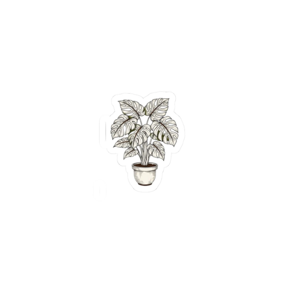 Moody Botanical Linework Plant Sticker | Herbarium Fine-Line Flora Kiss-Cut