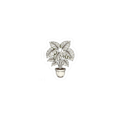 Moody Botanical Linework Plant Sticker | Herbarium Fine-Line Flora Kiss-Cut