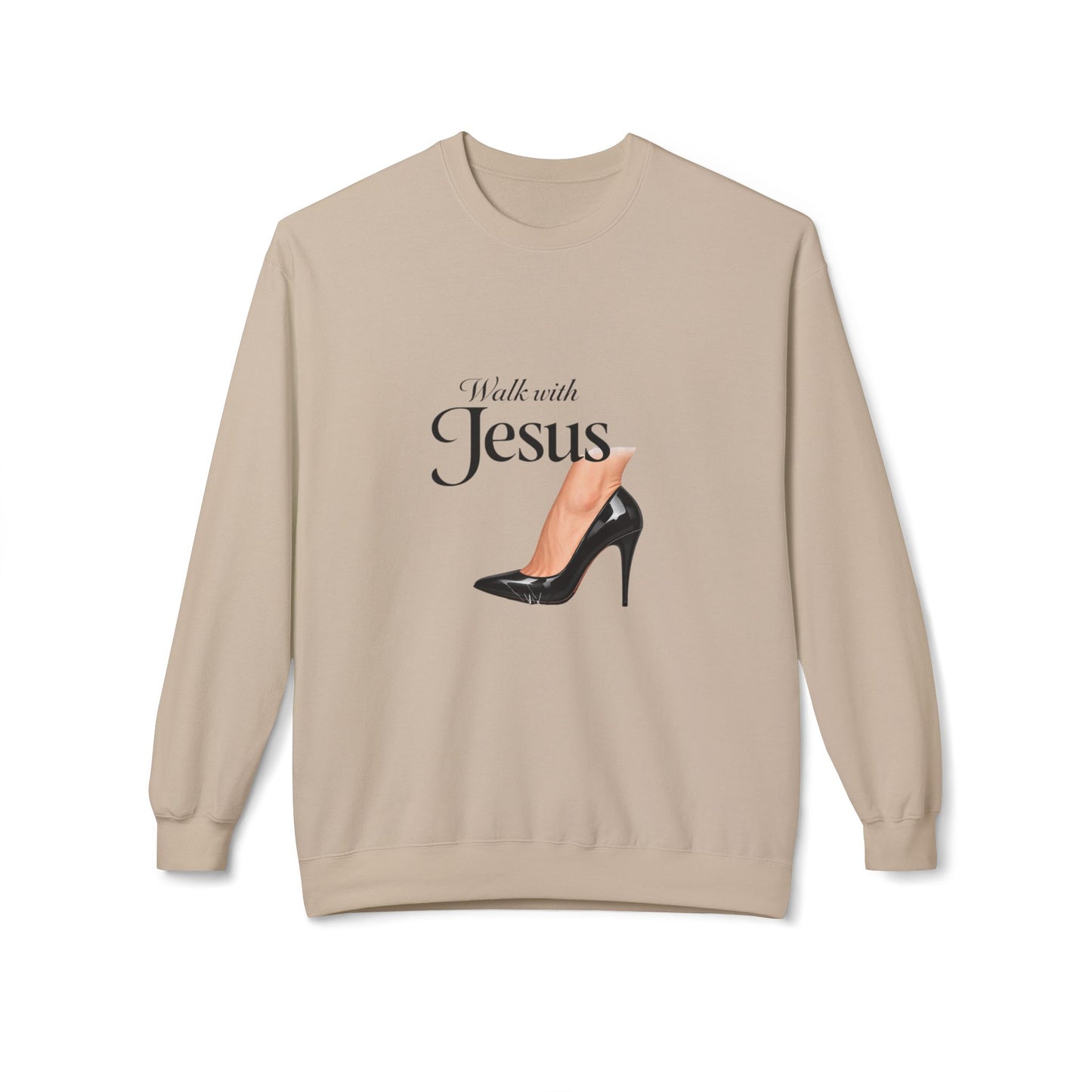 Walk with Jesus high heel graphic Sweatshirt | Christian faith design