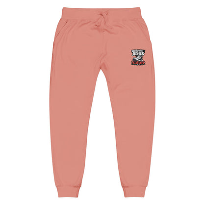 Embroidered Cozy Fleece Sweatpants — Minimal White Joggers