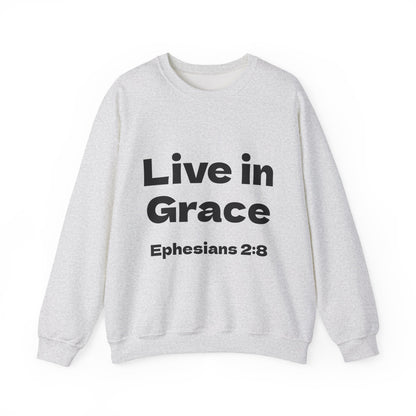 Live in Grace Inspirational Unisex Heavy Blend™ Crewneck Sweatshirt