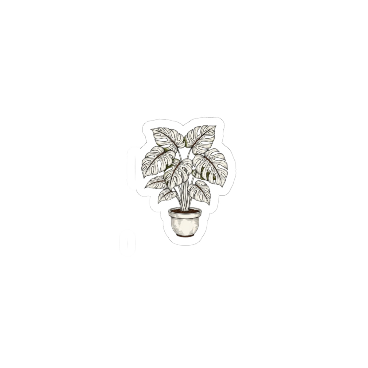 Moody Botanical Linework Plant Sticker | Herbarium Fine-Line Flora Kiss-Cut