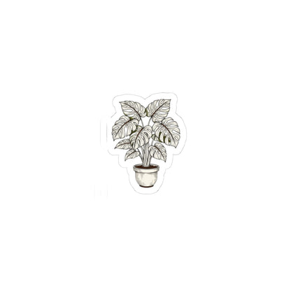 Moody Botanical Linework Plant Sticker | Herbarium Fine-Line Flora Kiss-Cut