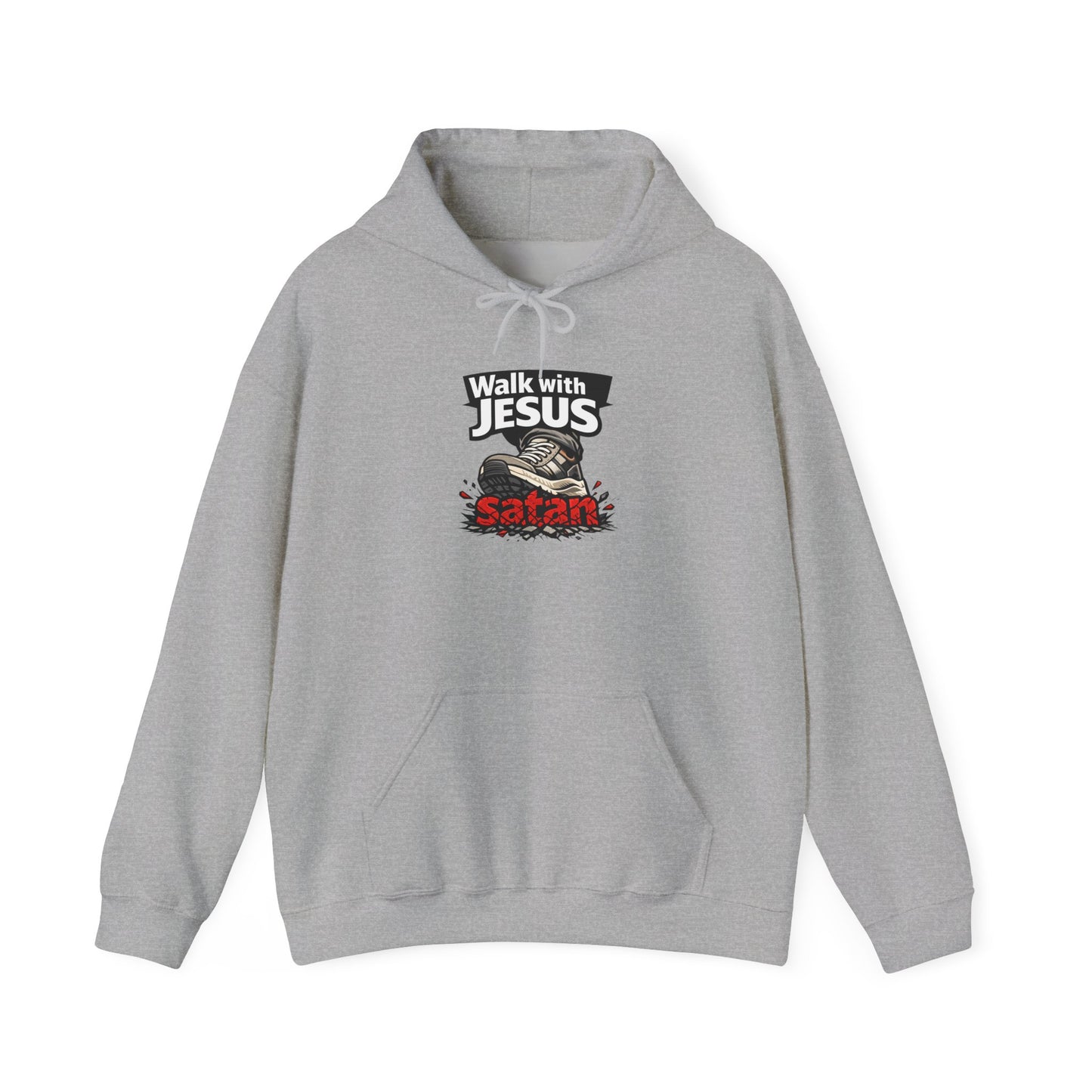 Walk With Jesus Satan Light Colors Crusher Hoodie — Christian Faith Graphic Hoodie