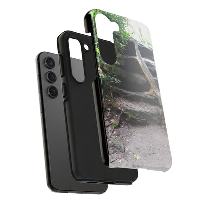 Forest Trail Tough Phone Case — Rugged Nature Phone Cover with Rock Steps Design