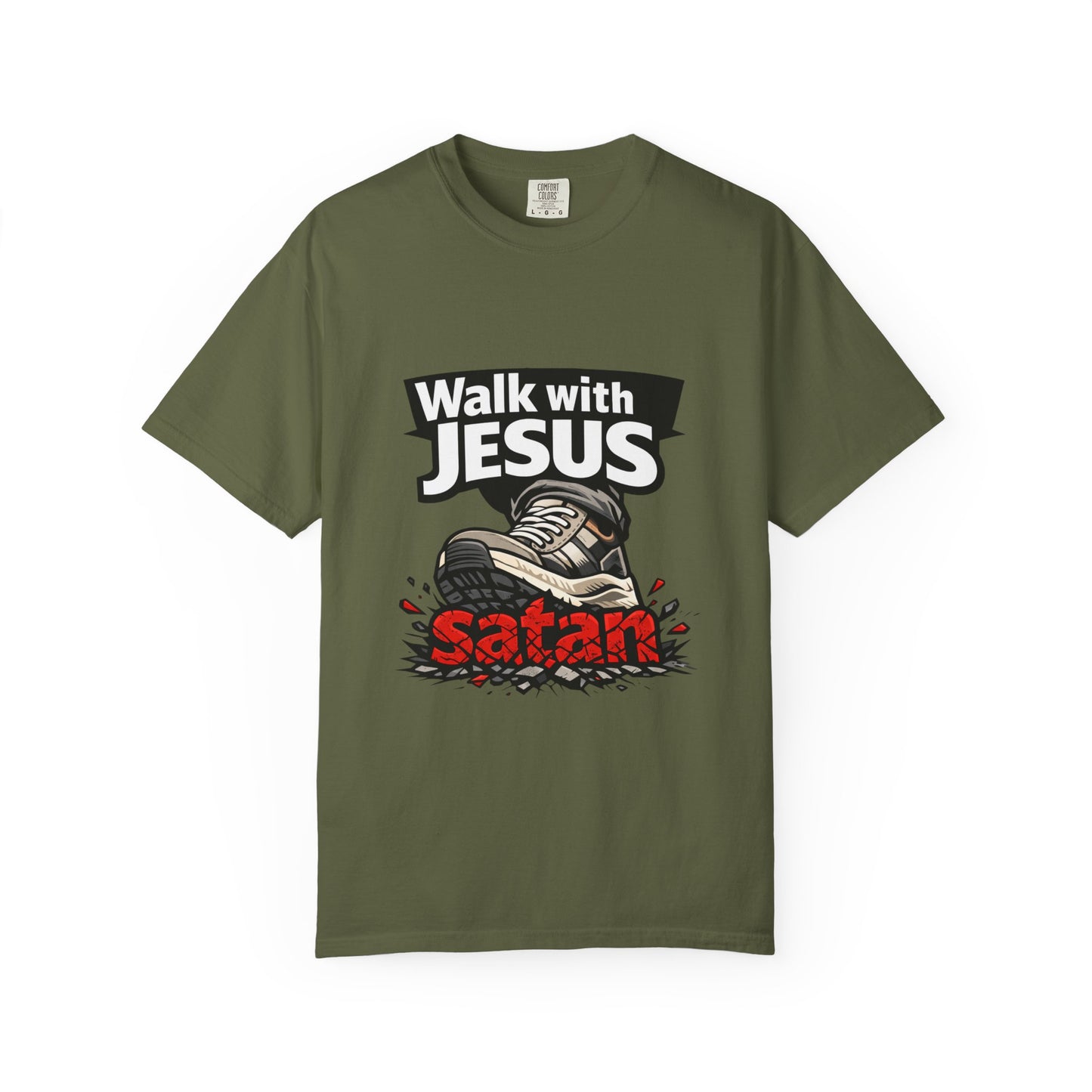 Walk with Jesus sneaker graphic T-shirt | Christian faith tee