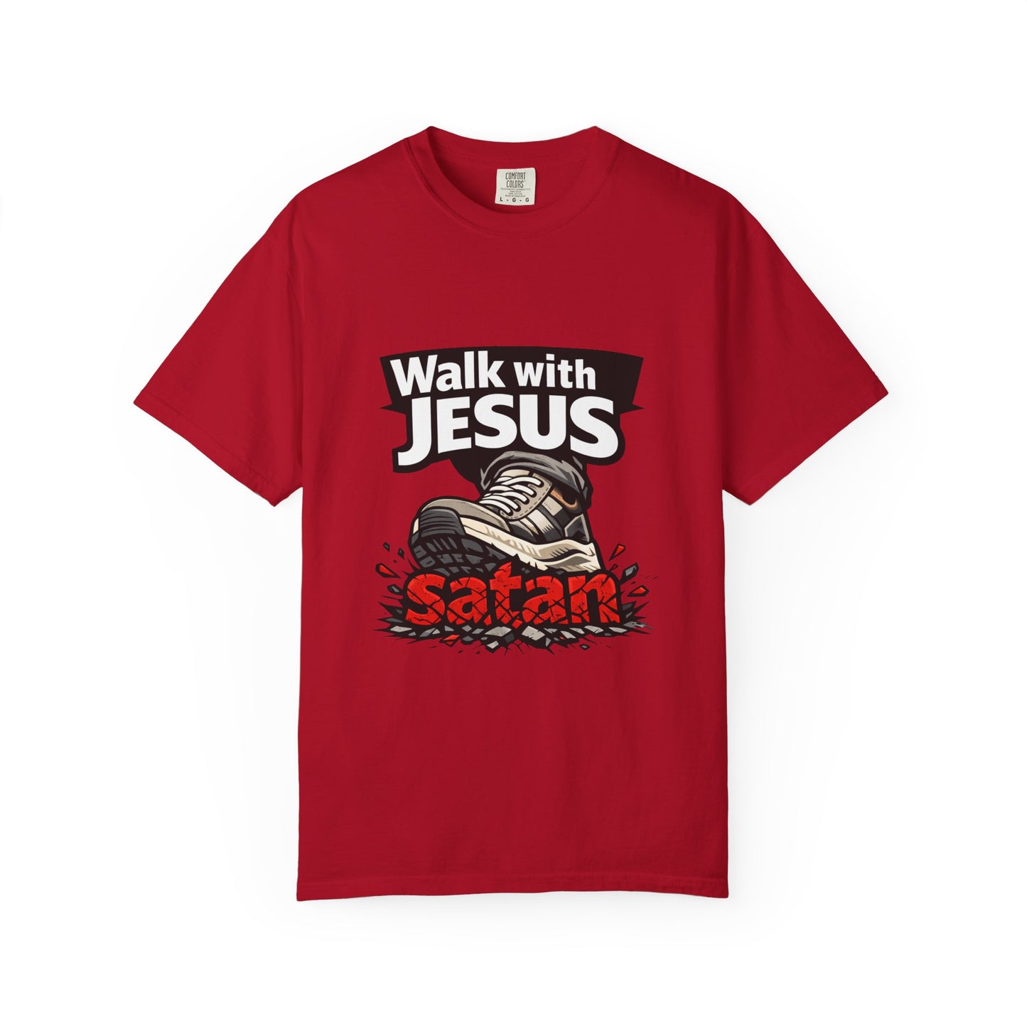 Walk with Jesus sneaker graphic T-shirt | Christian faith tee