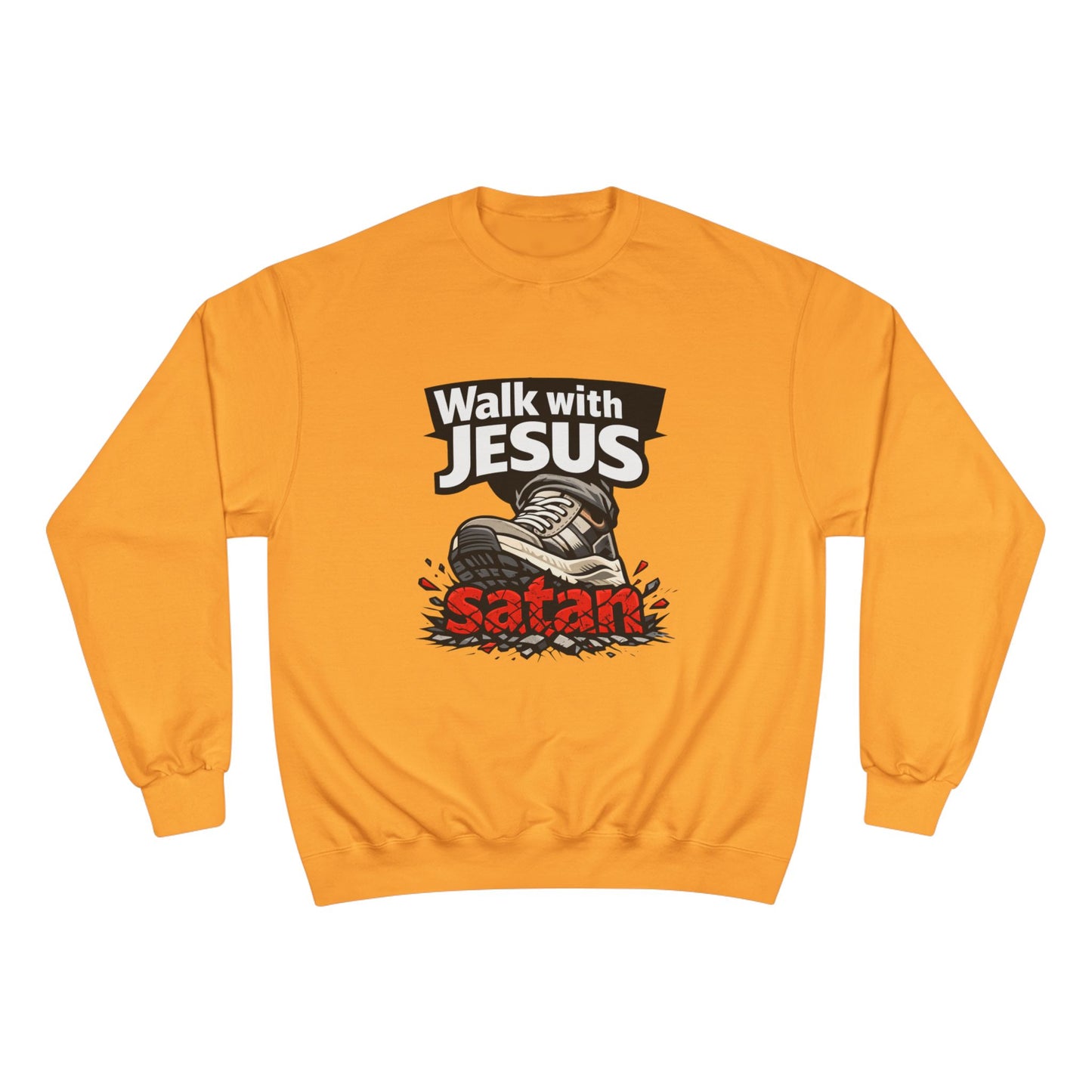 Walk with Jesus Light Colors Graphic Crewneck (Anti-Satan Design)