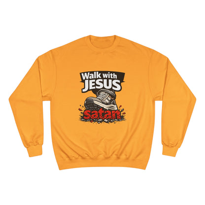 Walk with Jesus Light Colors Graphic Crewneck (Anti-Satan Design)
