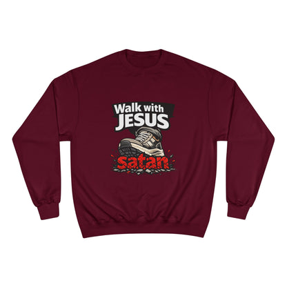 Walk with Jesus Dark Colors Graphic Crewneck (Anti-Satan Design)