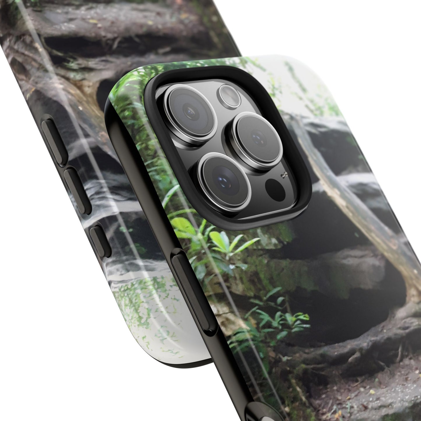 Forest Trail Tough Phone Case — Rugged Nature Phone Cover with Rock Steps Design