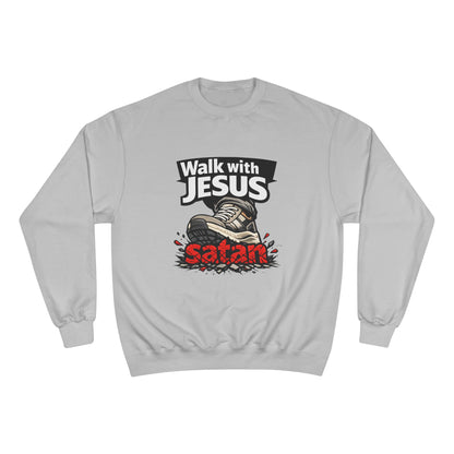 Walk with Jesus Light Colors Graphic Crewneck (Anti-Satan Design)