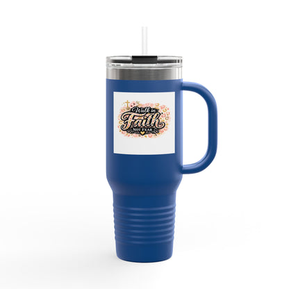 40oz Insulated Travel Mug — Faith Floral Design (Built on Faith)