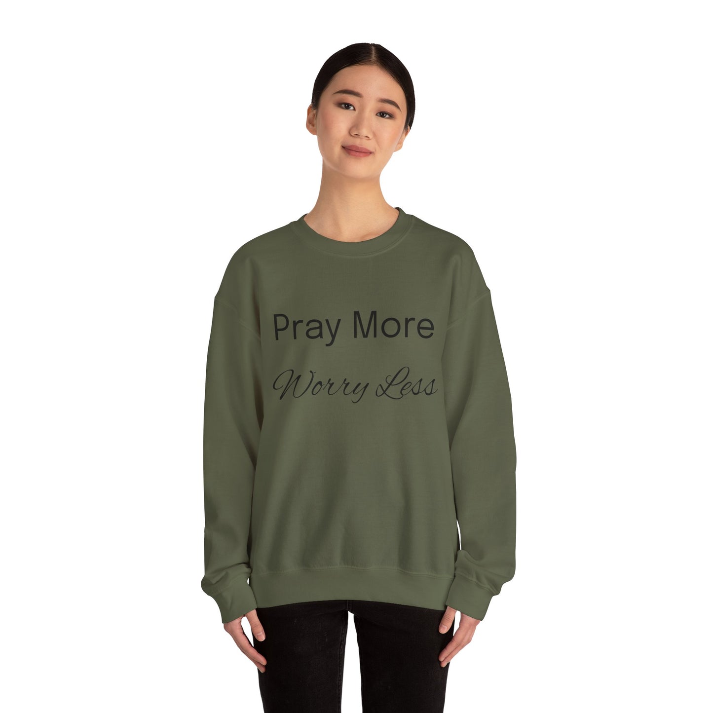 Pray More Light Colors Unisex Heavy Blend™ Crewneck Sweatshirt