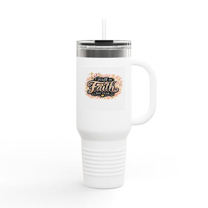 40oz Insulated Travel Mug — Faith Floral Design (Built on Faith)