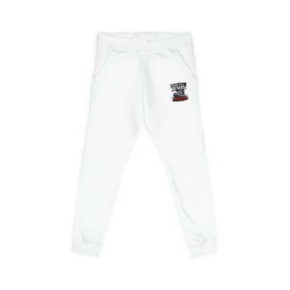 Embroidered Cozy Fleece Sweatpants — Minimal White Joggers