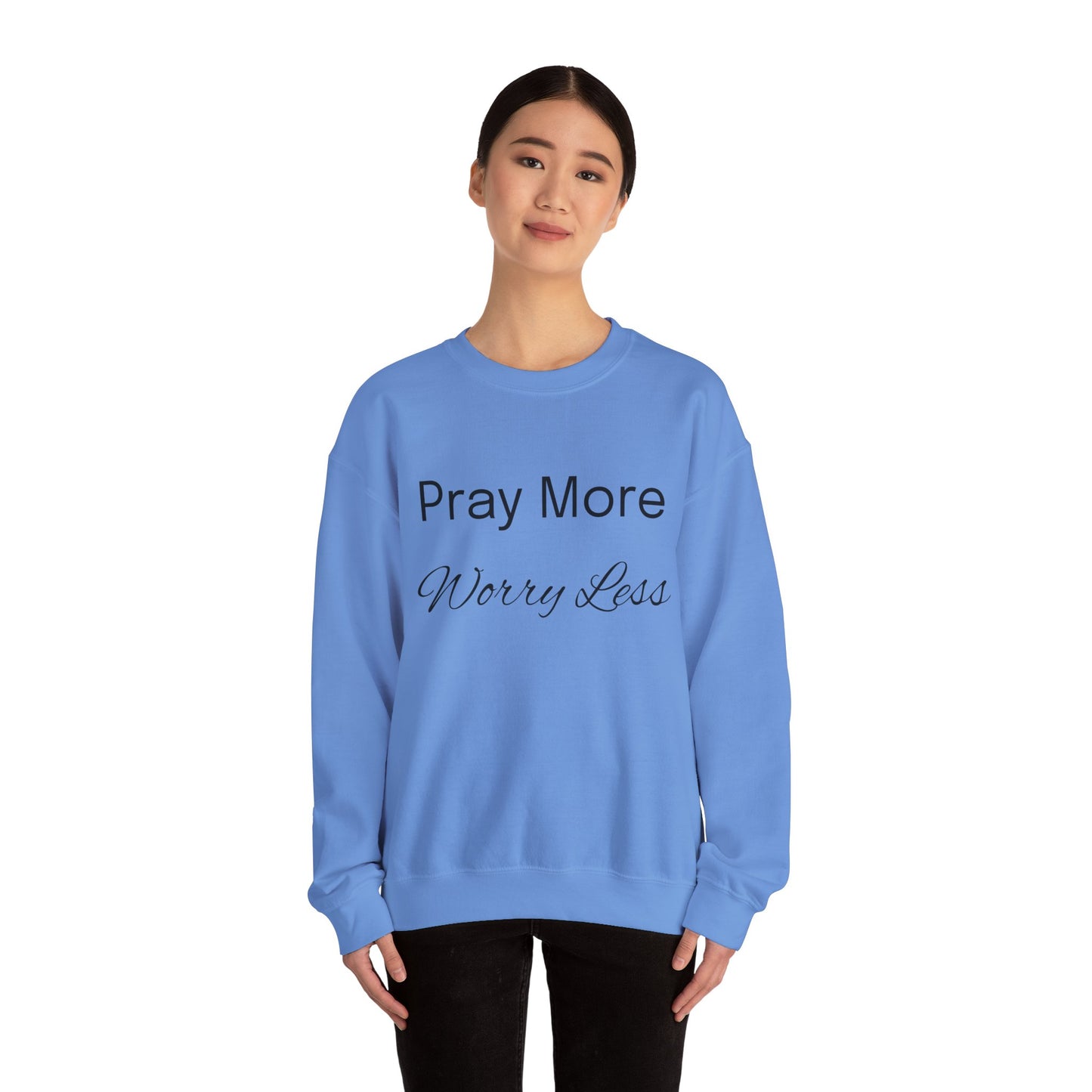 Pray More Light Colors Unisex Heavy Blend™ Crewneck Sweatshirt