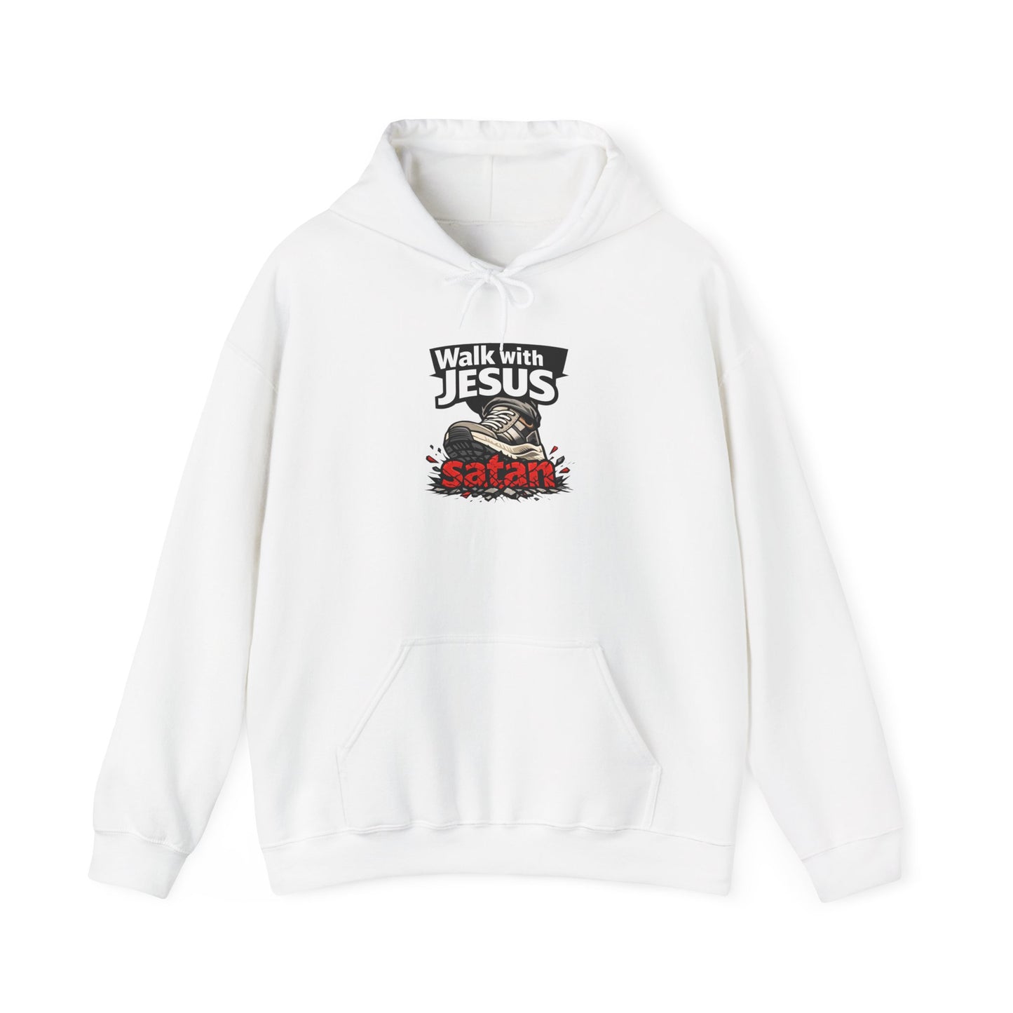 Walk With Jesus Satan Light Colors Crusher Hoodie — Christian Faith Graphic Hoodie