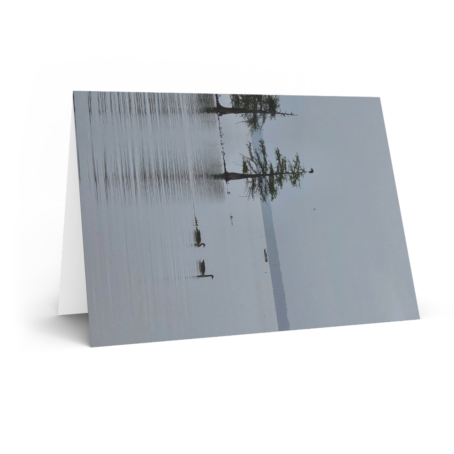 Greeting Card — Tranquil Lake Scene with Geese | Sympathy, Thinking of You, Nature Note Card