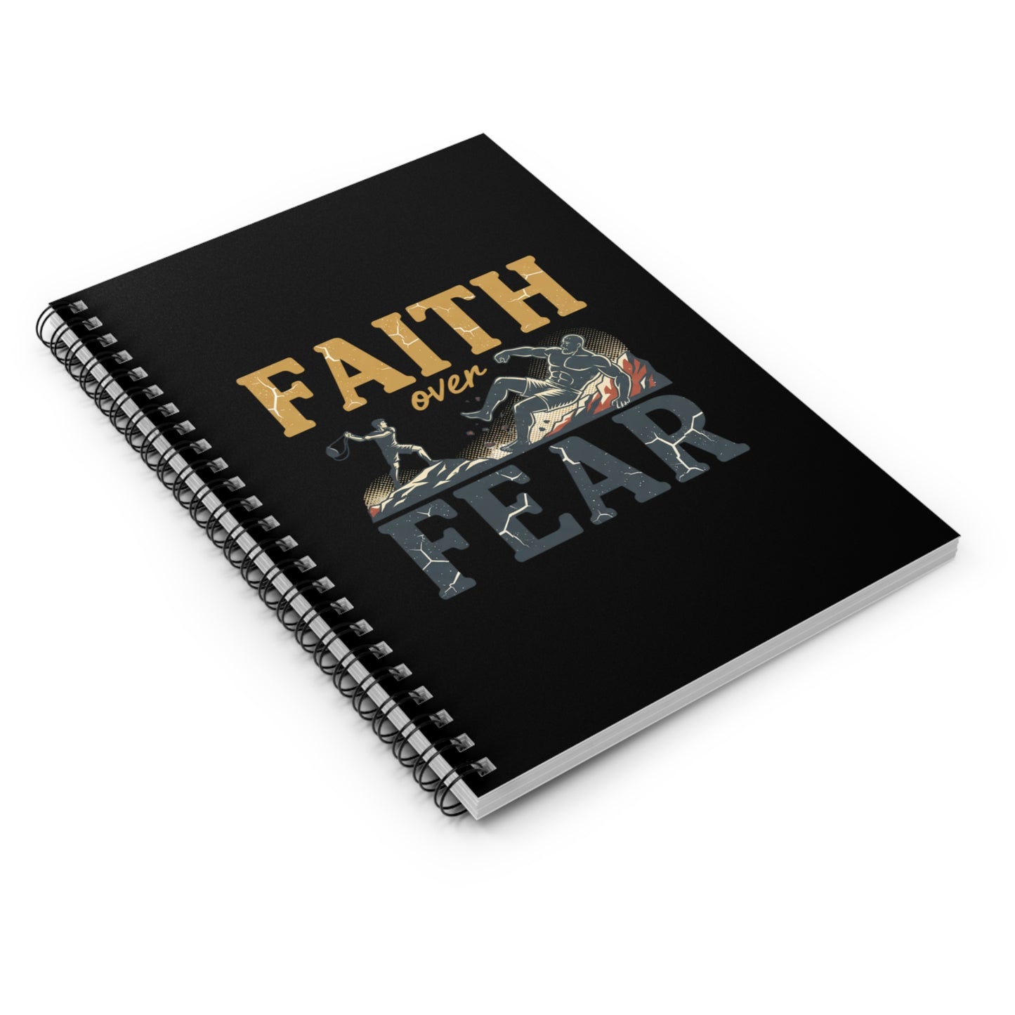 Faith Over Fear Spiral Notebook — Inspirational Christian Journal, Ruled Lined