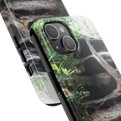 Forest Trail Tough Phone Case — Rugged Nature Phone Cover with Rock Steps Design