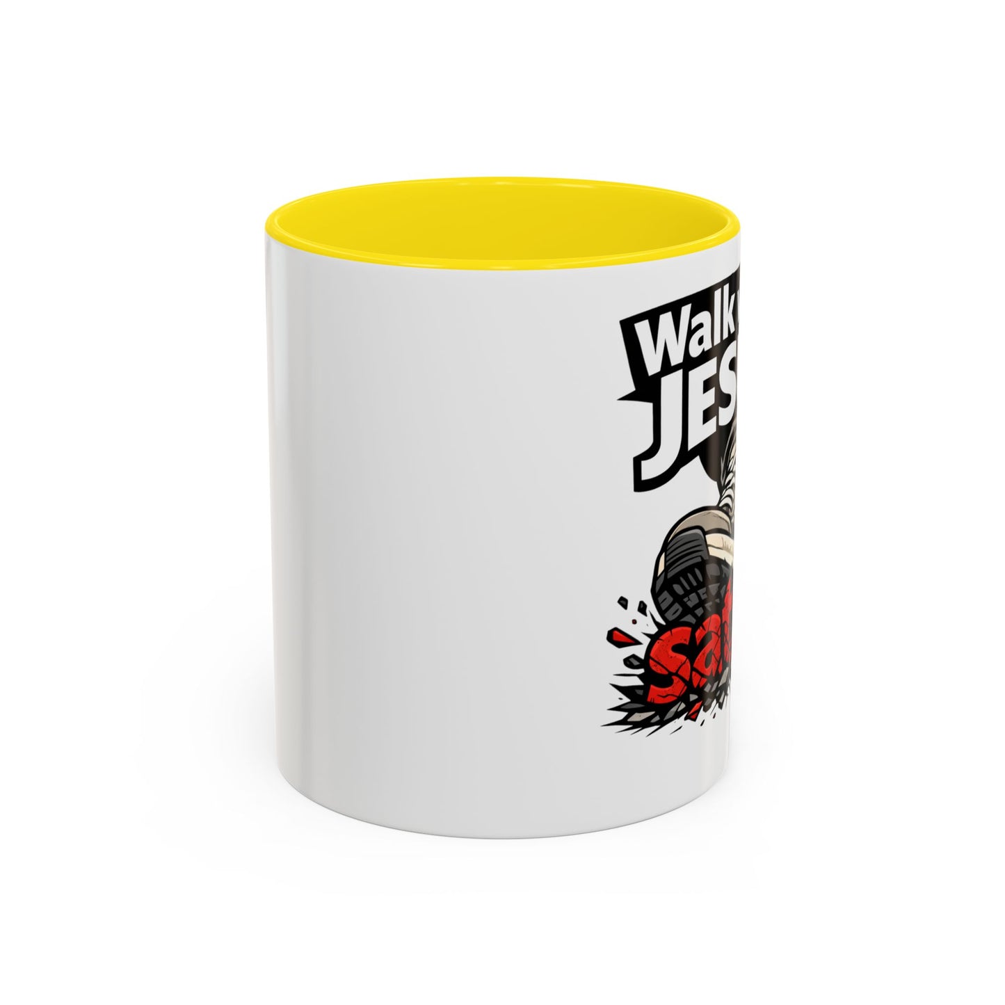 Walk with Jesus Coffee Mug — 'Walk with Jesus, Satan' Inspirational Christian Accent Mug