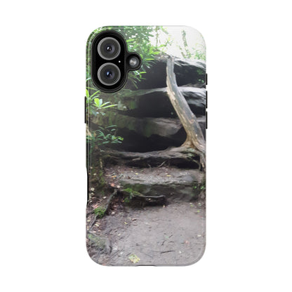Forest Trail Tough Phone Case — Rugged Nature Phone Cover with Rock Steps Design