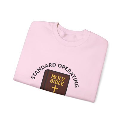 Crewneck Sweatshirt — "Standard Operating Procedures" Holy Bible Graphic