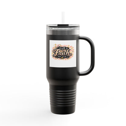 40oz Insulated Travel Mug — Faith Floral Design (Built on Faith)