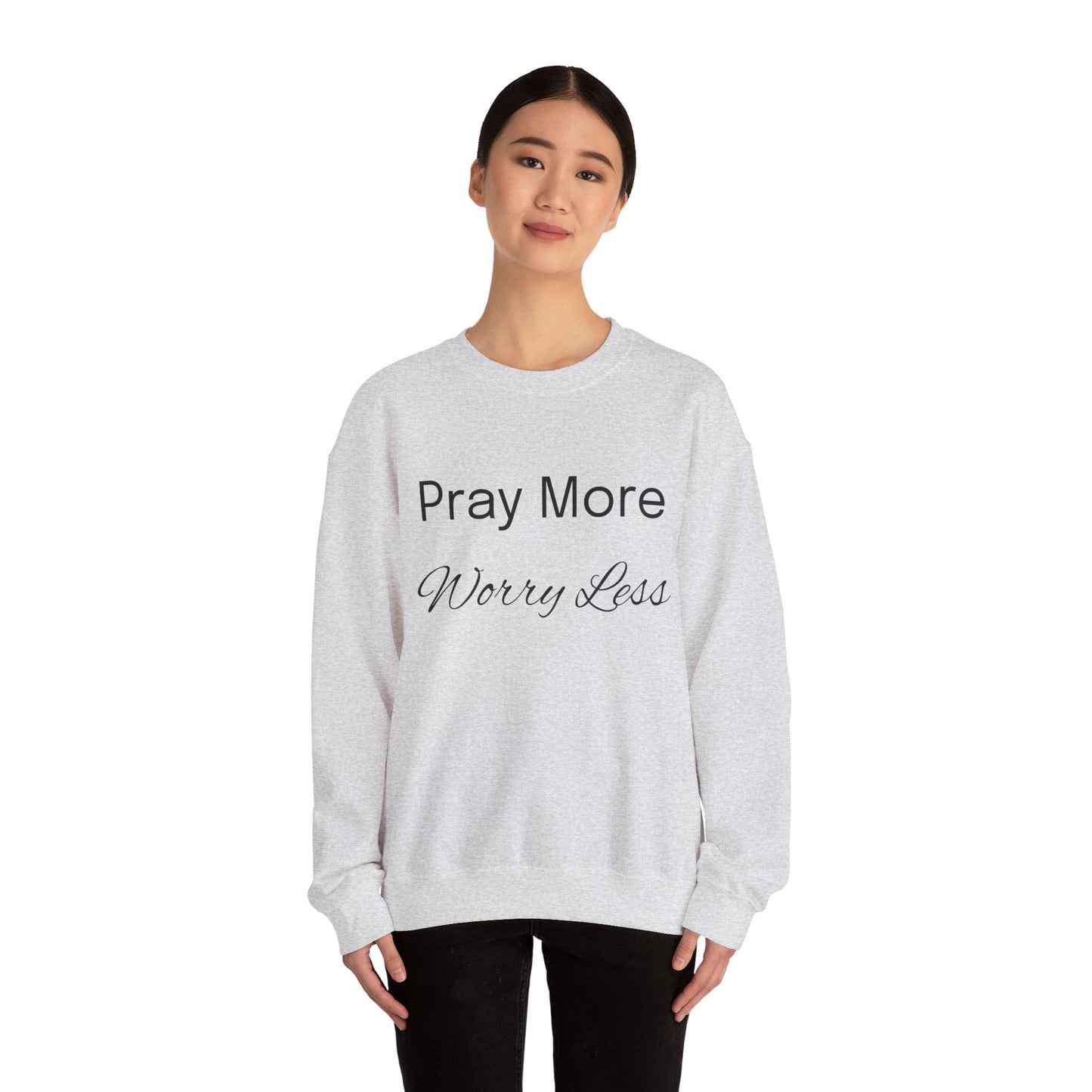 Pray More Light Colors Unisex Heavy Blend™ Crewneck Sweatshirt