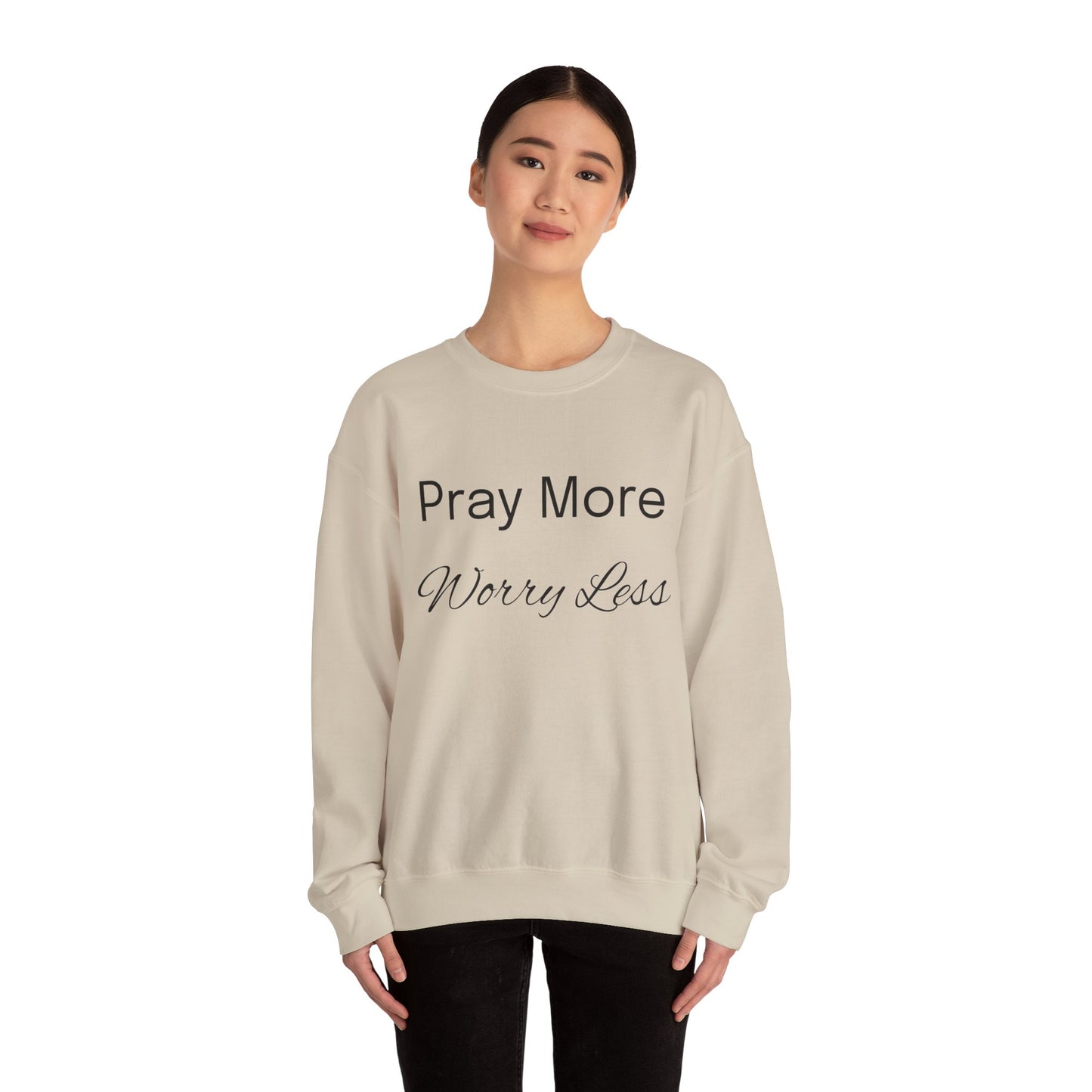 Pray More Light Colors Unisex Heavy Blend™ Crewneck Sweatshirt