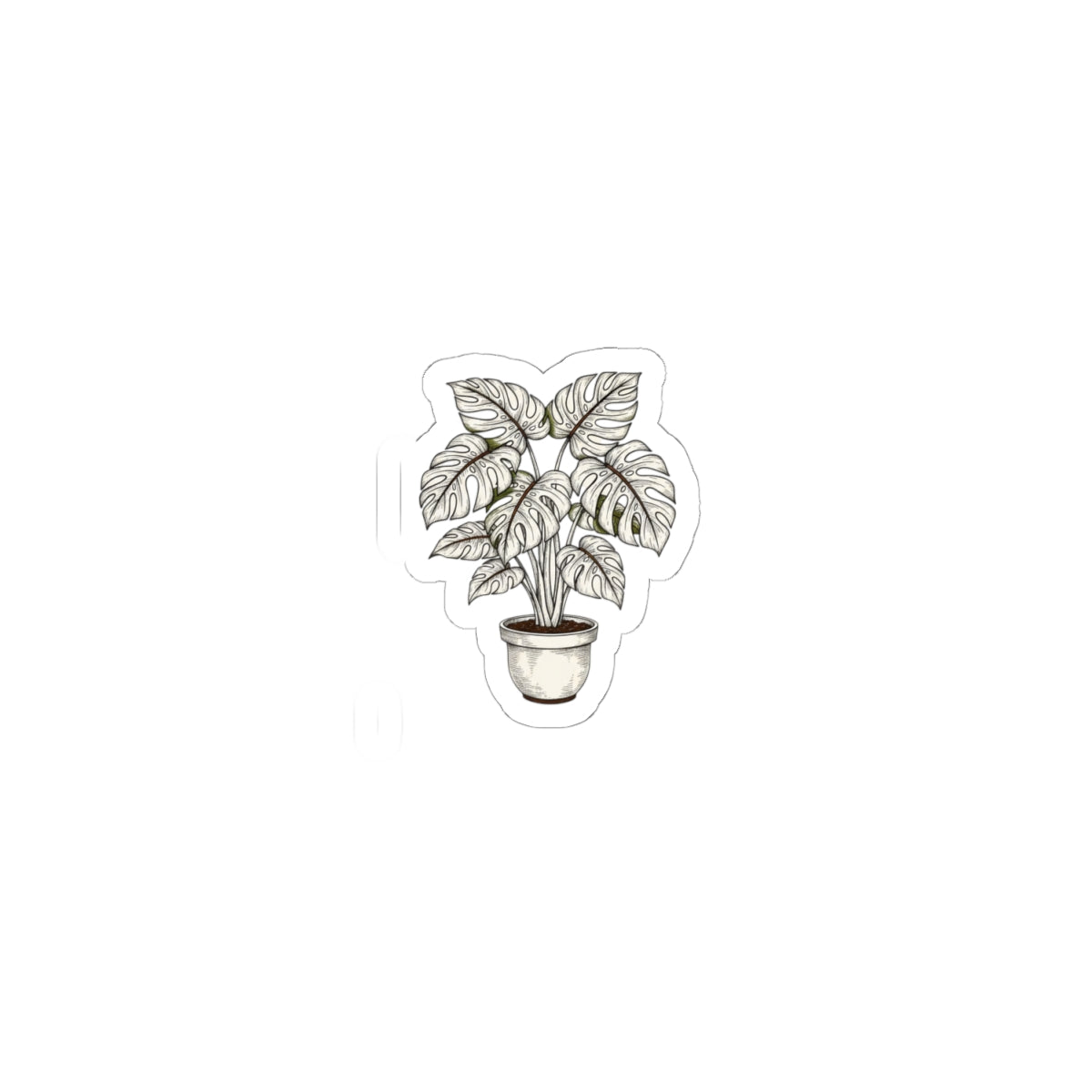Moody Botanical Linework Plant Sticker | Herbarium Fine-Line Flora Kiss-Cut
