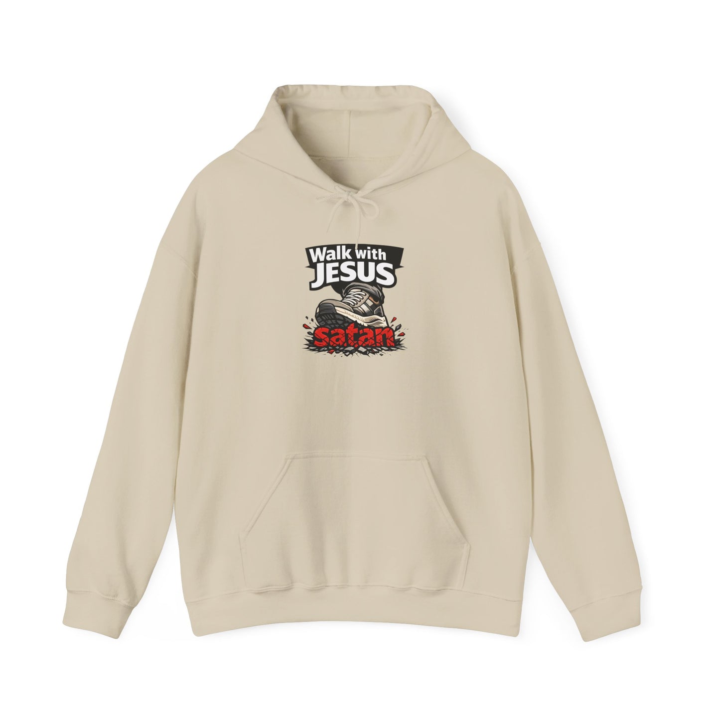 Walk With Jesus Satan Light Colors Crusher Hoodie — Christian Faith Graphic Hoodie