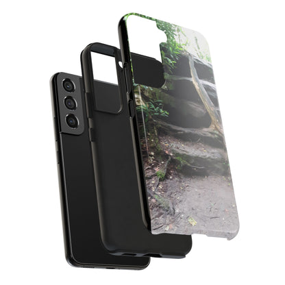 Forest Trail Tough Phone Case — Rugged Nature Phone Cover with Rock Steps Design