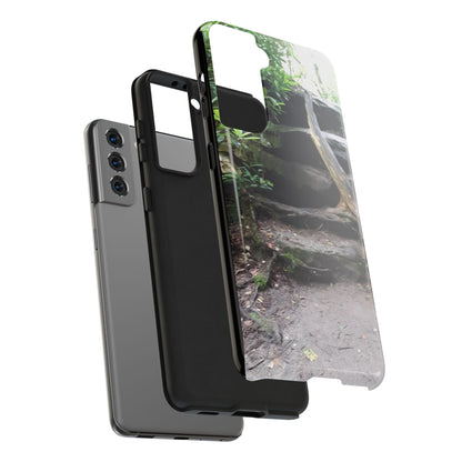 Forest Trail Tough Phone Case — Rugged Nature Phone Cover with Rock Steps Design